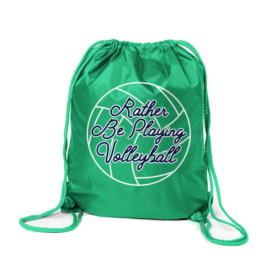 Volleyball Drawstring Backpack - I'd Rather Be Playing Volleyball