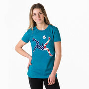 Soccer Women's Everyday Tee - Girls Soccer Stars and Stripes Player