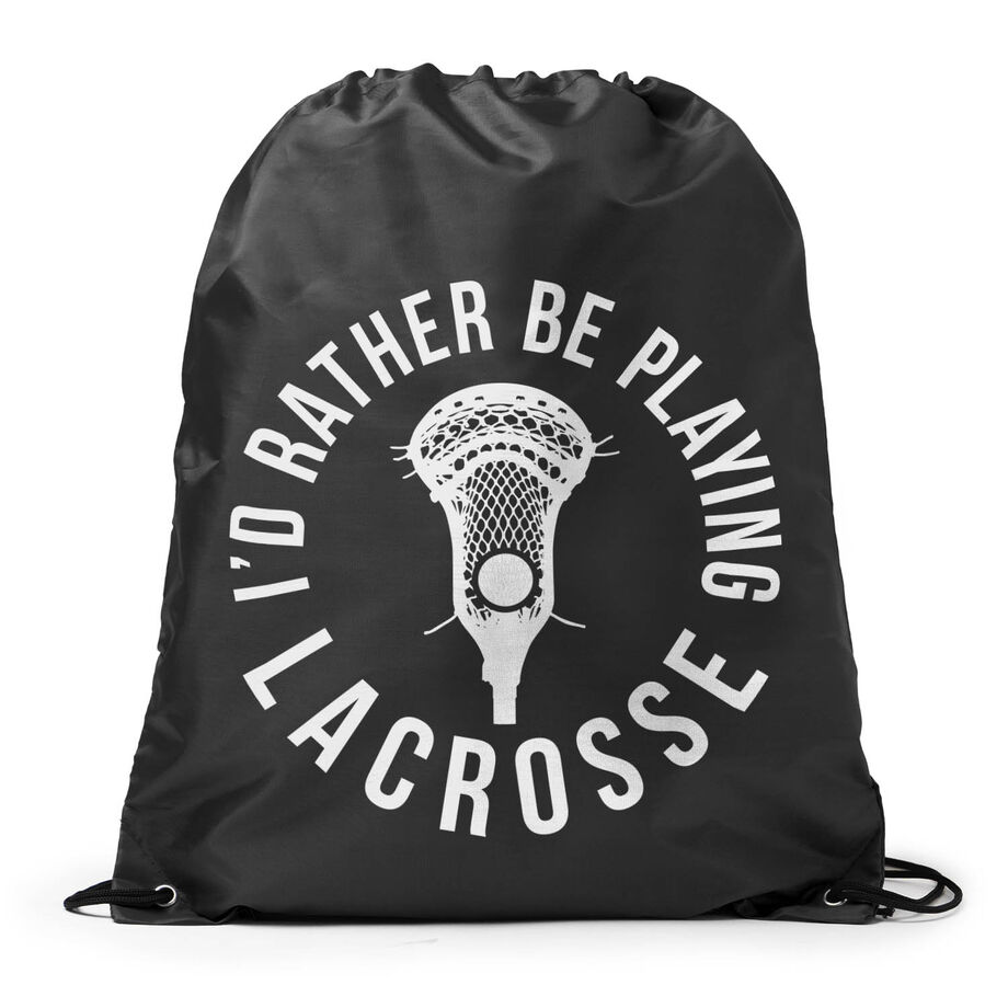 I'd Rather Be Playing Lacrosse Drawstring Backpack