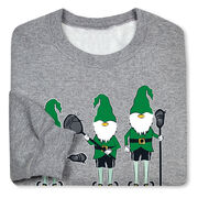Guys Lacrosse Crewneck Sweatshirt - Laxin' With My Gnomies