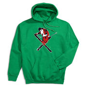 Skiing Hooded Sweatshirt - Freestyle Santa