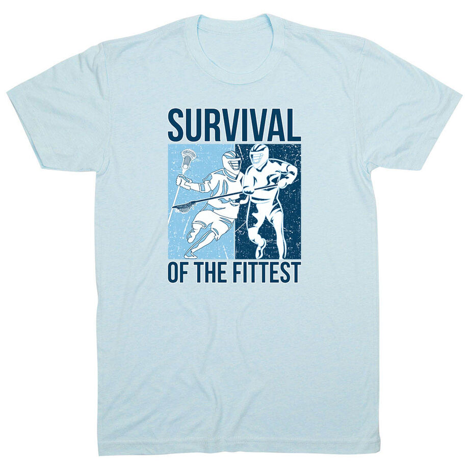 Guys Lacrosse Short Sleeve T-Shirt - Survival of the Fittest