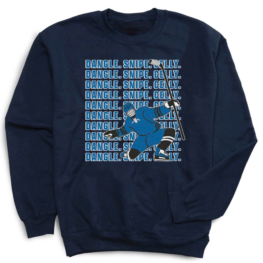 Hockey Crewneck Sweatshirt - Dangle Snipe Celly Player - Personalization Image