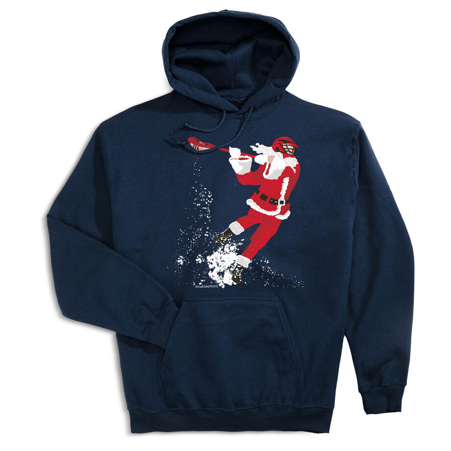 Guys Lacrosse Hooded Sweatshirt - Santa Laxer