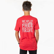 Baseball Short Sleeve T-Shirt - Because Of The Brave Baseball (Back Design)
