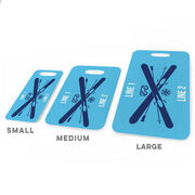 Skiing Bag/Luggage Tag - Personalized Text with Crossed Skis