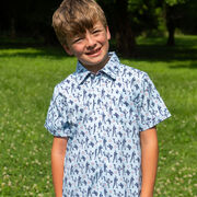 Baseball Performance Short Sleeve Button Down Shirt - Batter Up