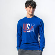 Soccer Tshirt Long Sleeve - USA Patriotic