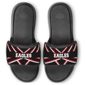 Cheerleading Repwell&reg; Slide Sandals - Cheer Stripes With Text