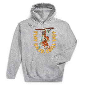 Guys Lacrosse Hooded Sweatshirt - Play Hard, Chill Easy