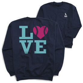 Softball Crewneck Sweatshirt - Love Softball (Back Design)