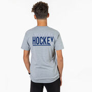 Hockey Short Sleeve T-Shirt - I'd Rather be Playing Hockey (Back Design)
