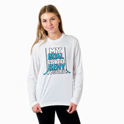 Hockey Long Sleeve Performance Tee - My Goal Is To Deny Yours Hockey (Blue/Black)