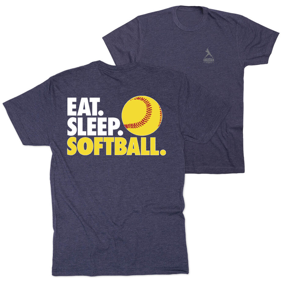 Softball T-Shirt Short Sleeve - Eat. Sleep. Softball (Back Design)