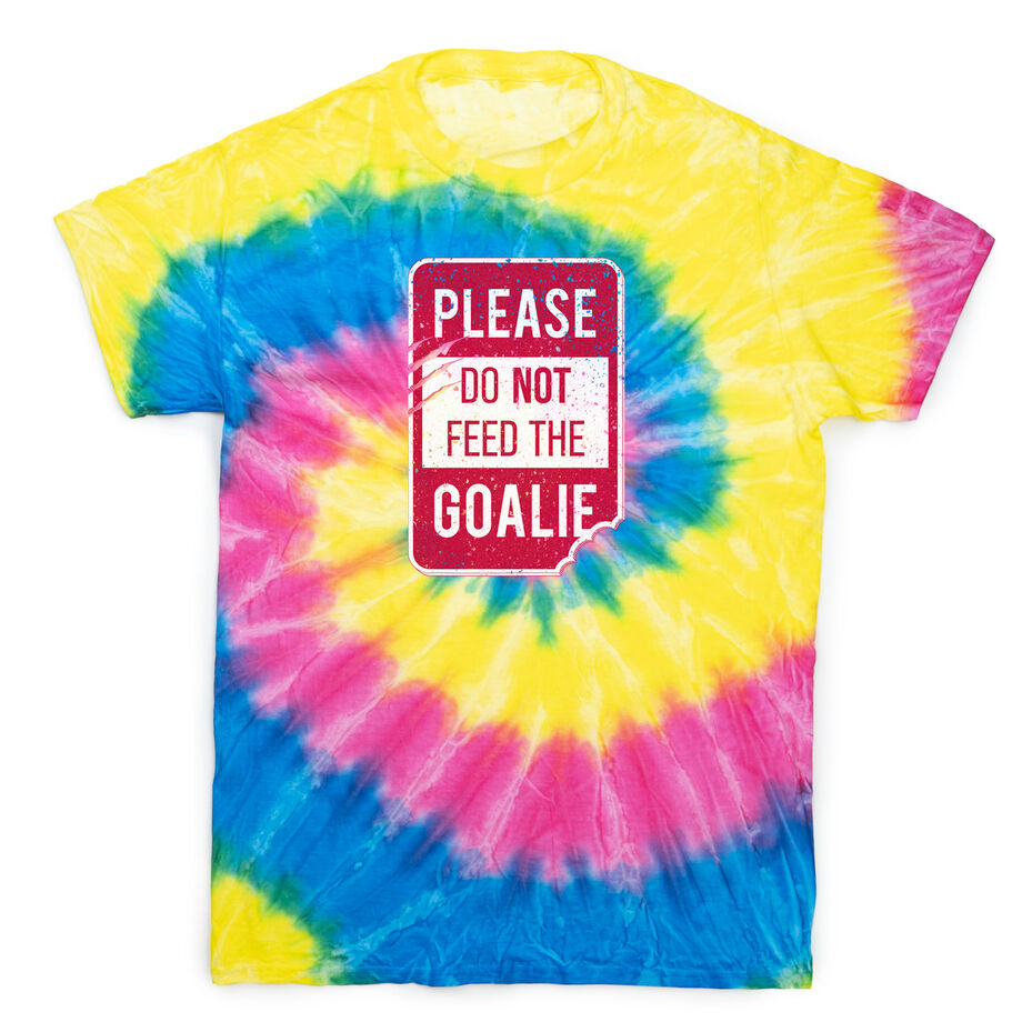 Hockey Short Sleeve T-Shirt - Don't Feed the Goalie Tie Dye