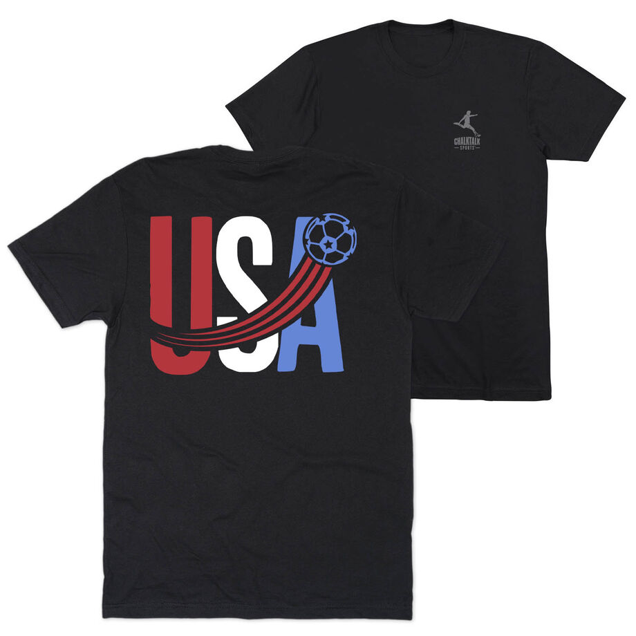 Soccer Short Sleeve T-Shirt - USA Patriotic (Back Design)