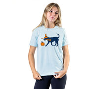 Girls Lacrosse Short Sleeve T-Shirt - Lula Witch Dog