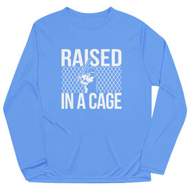 Baseball Long Sleeve Performance Tee - Raised in a Cage Baseball