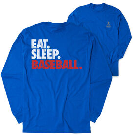Baseball Tshirt Long Sleeve - Eat. Sleep. Baseball (Back Design)