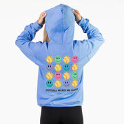 Softball Hooded Sweatshirt - Softball Makes Me Happy (Back Design)
