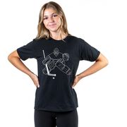 Hockey Short Sleeve T-Shirt - Hockey Goalie Sketch