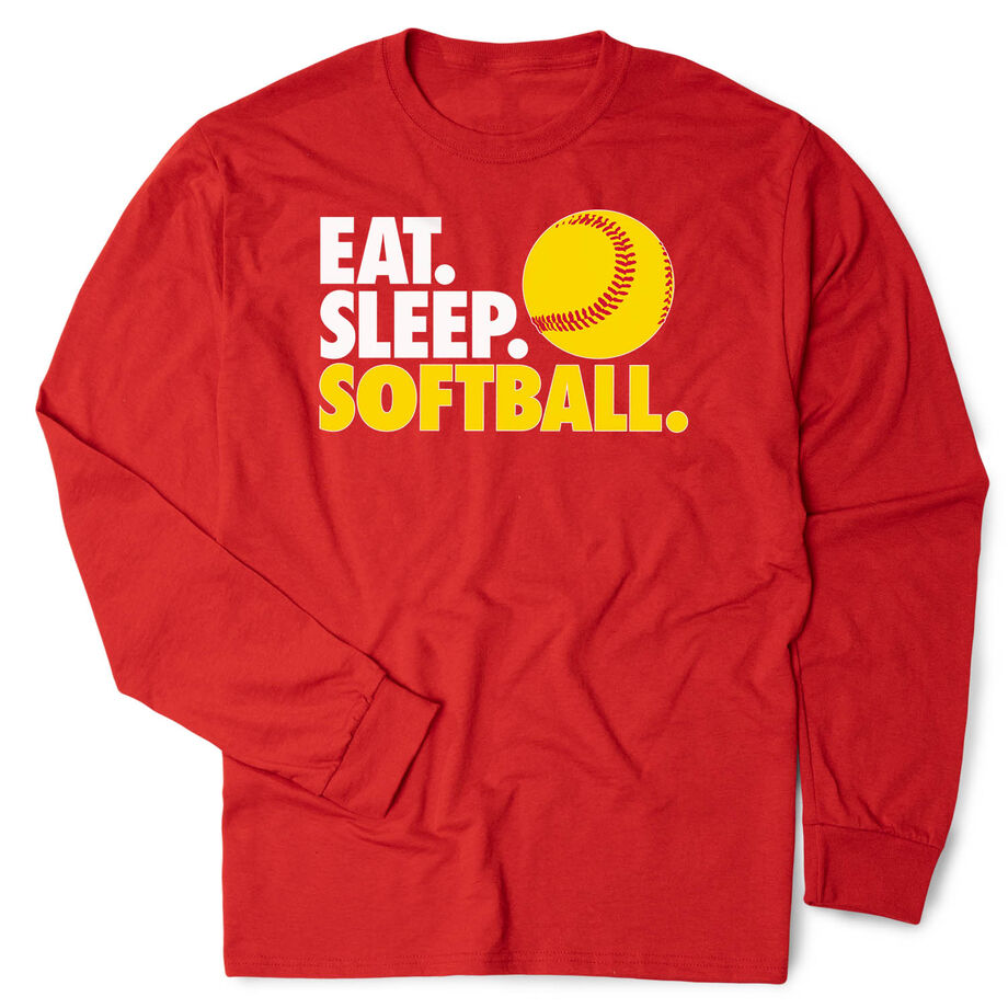 Softball Tshirt Long Sleeve - Eat. Sleep. Softball