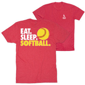 Softball T-Shirt Short Sleeve - Eat. Sleep. Softball (Back Design)