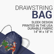 Guys Lacrosse Drawstring Backpack - Checking It Twice Lacrosse