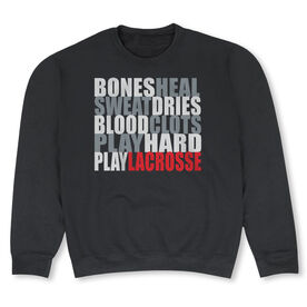 Guys Lacrosse Crewneck Sweatshirt - Bones Saying