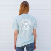 Soccer Short Sleeve T-Shirt - I'd Rather Be Playing Soccer Round (Back Design)