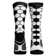 Soccer Woven Mid-Calf Socks - Soccer Ball Pattern