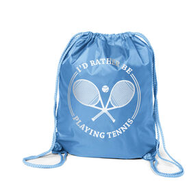 Tennis Drawstring Backpack - I'd Rather Be Playing Tennis