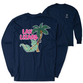 Guys Lacrosse Tshirt Long Sleeve - Lax Lizard (Back Design)
