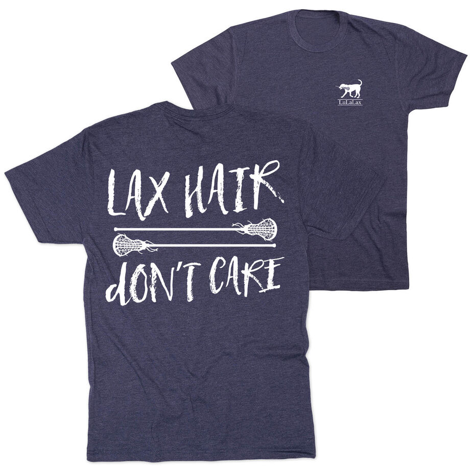 Girls Lacrosse Short Sleeve T-Shirt - Lax Hair Don't Care (Back Design)