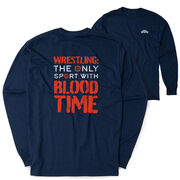 Wrestling Tshirt Long Sleeve - Blood Time (Back Design)