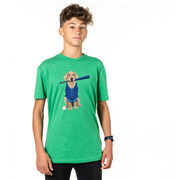 Baseball Short Sleeve T-Shirt - Dinger the Baseball Dog