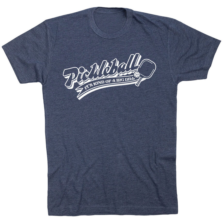 Pickleball Short Sleeve T-Shirt - Kind Of A Big Dill [Youth Large/Navy] - SS