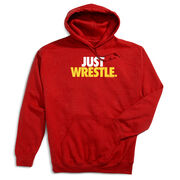 Wrestling Hooded Sweatshirt - Just Wrestle [Red/Youth Medium] - SS