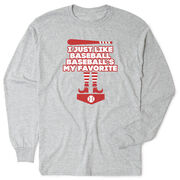 Baseball Tshirt Long Sleeve - Baseball's My Favorite