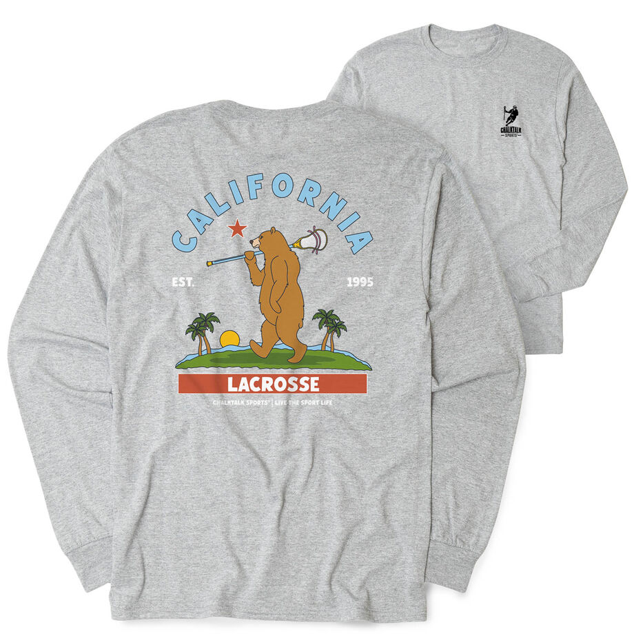 Guys Lacrosse Tshirt Long Sleeve - California Lacrosse (Back Design)