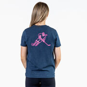 Hockey T-Shirt Short Sleeve - Neon Hockey Girl (Back Design)