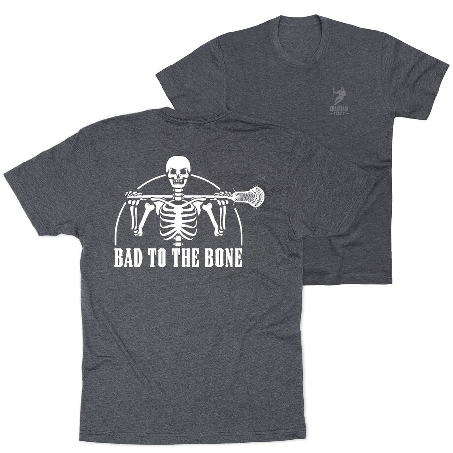Guys Lacrosse T-Shirt Short Sleeve - Bad To The Bone (Back Design)