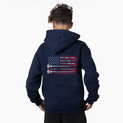 Guys Lacrosse Hooded Sweatshirt - USA Sticks (Back Design)
