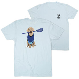 Guys Lacrosse Short Sleeve T-Shirt - Laxer the Lacrosse Dog (Back Design)