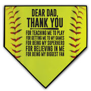 Softball Home Plate Plaque - Dear Dad