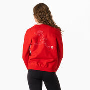 Soccer Crewneck Sweatshirt - Soccer Girl Player Sketch (Back Design)