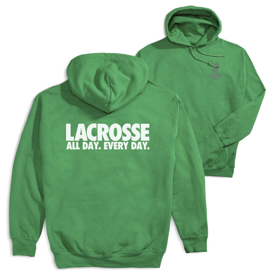 Guys Lacrosse Hooded Sweatshirt - All Day Every Day (Back Design)