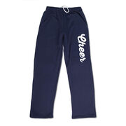 Cheerleading Fleece Sweatpants - Cheer Script [Youth Large/Navy] - SS