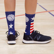 Volleyball Woven Mid-Calf Socks - Patriotic