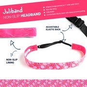 Tennis Juliband Non-Slip Headband - Tossed Racquet Pink